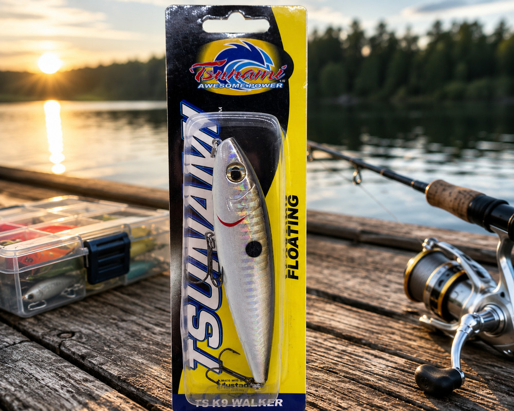 Tsunami TS K9 Walker 4” Floating Topwater Lure Golden Shad TSK94F-201 NOS